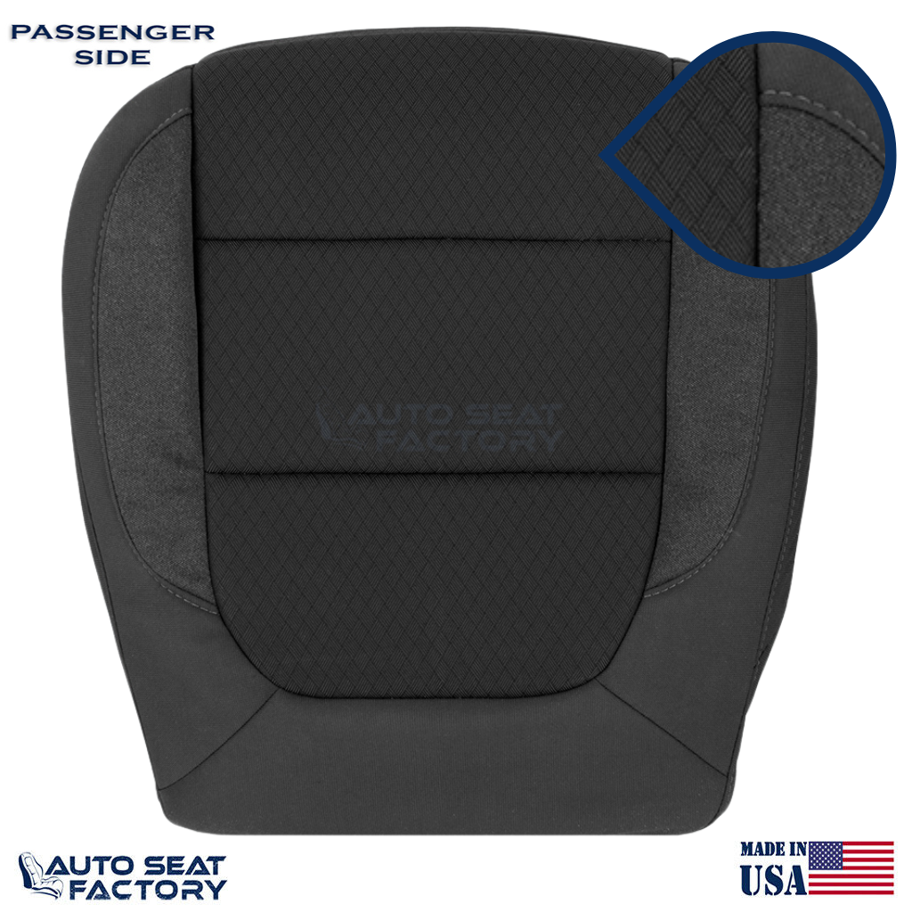 2019 - 2022 Chevy Silverado/ GMC Sierra PASSENGER Bottom Black Cloth Seat Cover