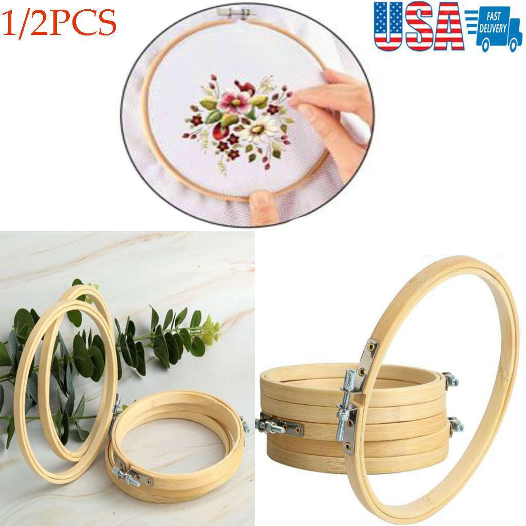 Hoops Frame Bamboo Wooden Hoop Rings Home Cross Stitch Set Tools
