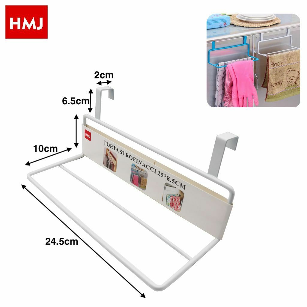 Porta Strofinacci In Metallo Anta Mobile Cucina Accessorio 25x8,5cm hmj