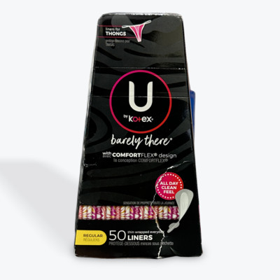 U By Kotex Barely There Everyday Liners for Thongs Regular Size 50 Count 2PACK