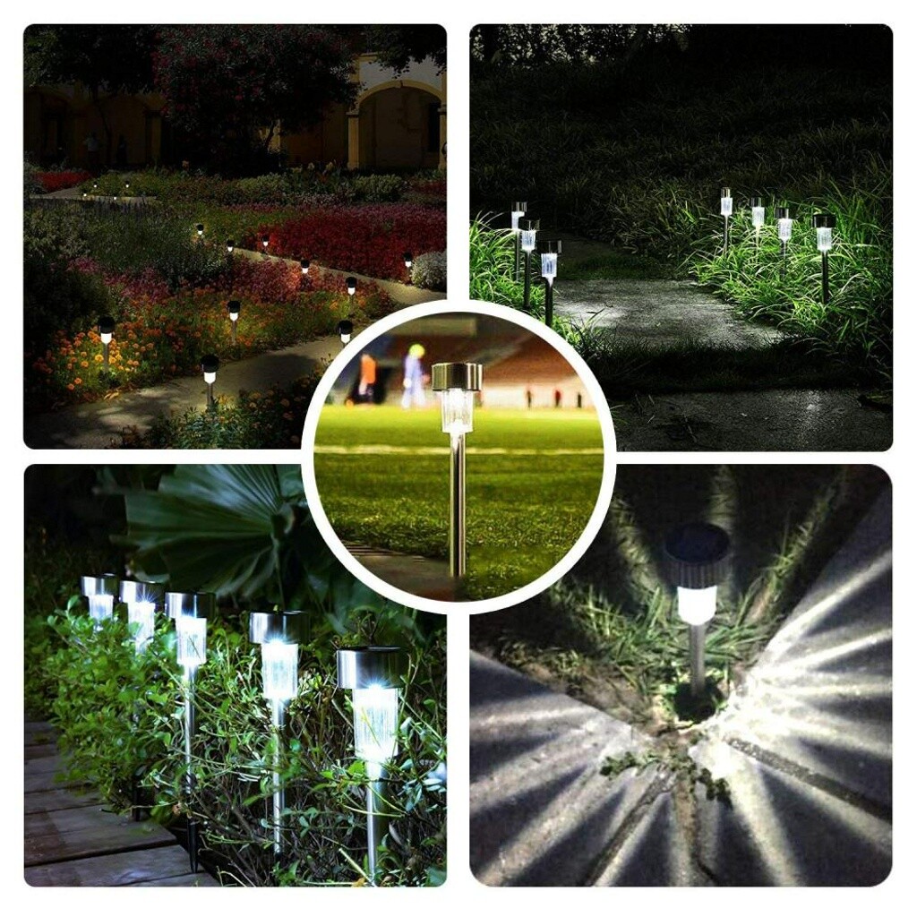 SOLAR POWERED OUTDOOR GARDEN GROUND STICK STAKE PATIO PATHWAY LED