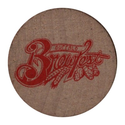 Buffalo NY BrewFest Wooden Nickle Retro Bar Token Beer Chip Old Brewery Ale Hops