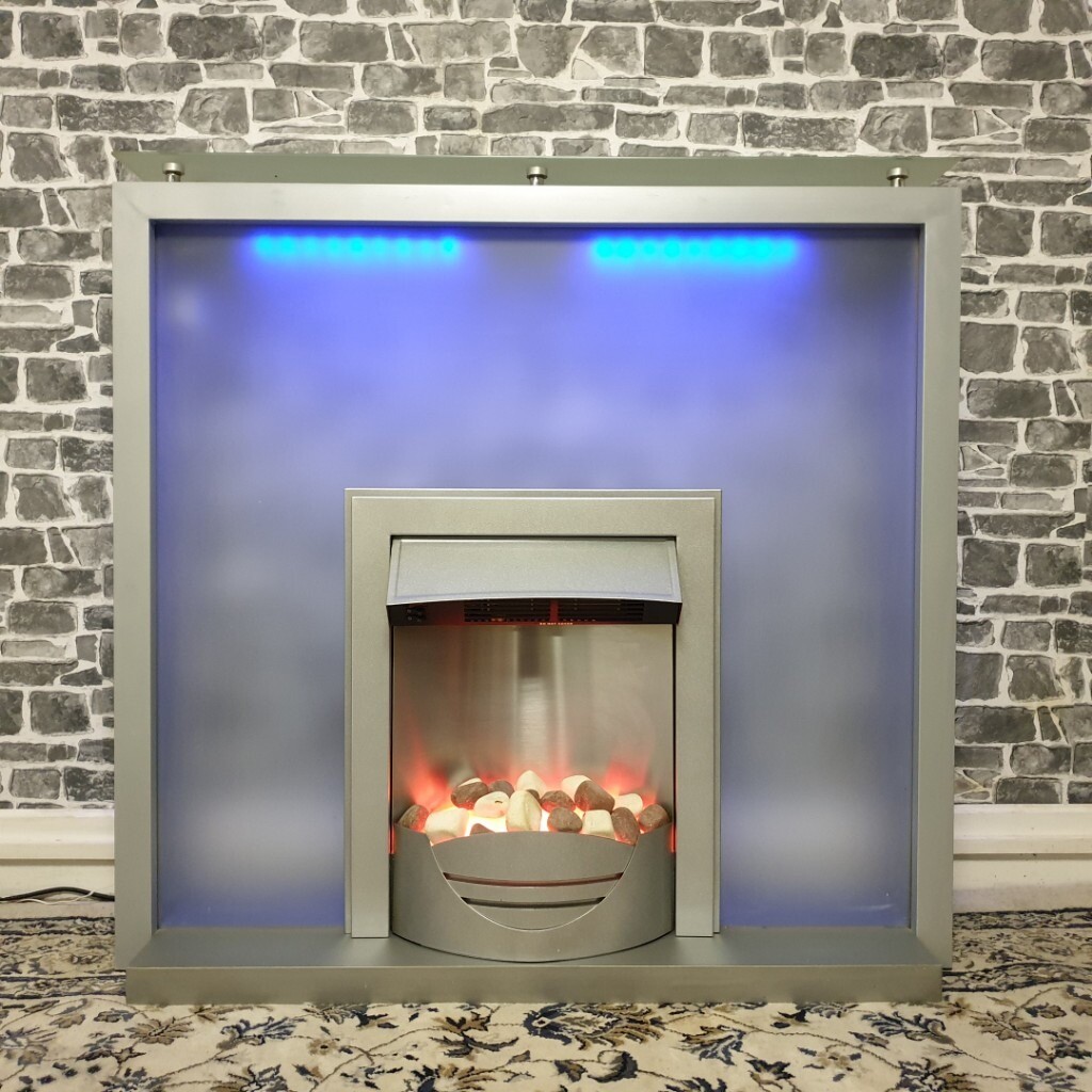 Tempered Glass LED Fireplace with Remote in Great Condition in