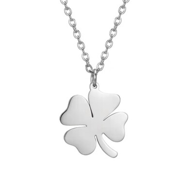 Four-Leaf Clover Pendent Necklace Stainless Steel