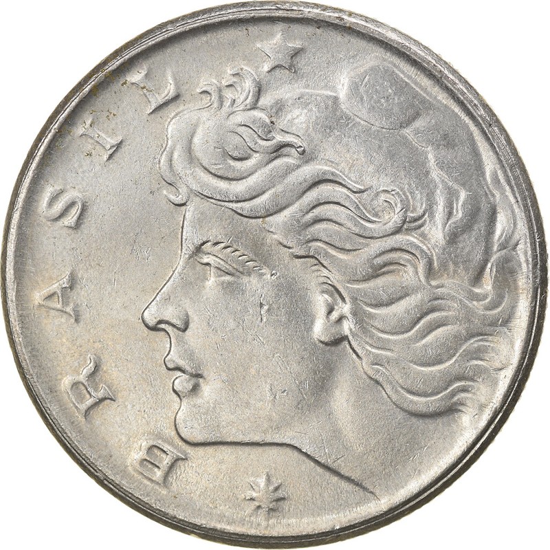 [#859971] Monnaie, BrÃ©Sil, 20 Centavos, 1970, Error Struck Thru, Ttb+, Copper-Ni