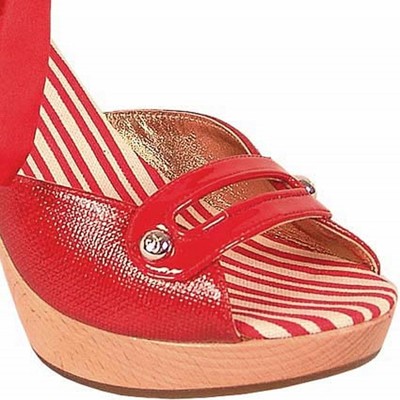 Pre-owned Christian Lacroix Bicolor Sandal In Red