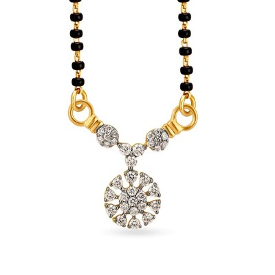 22K/18K Real Certified Fine Yellow Gold Divine Mangalsutra Pendant