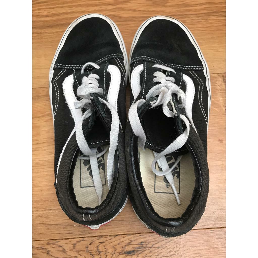 ladies black vans trainers