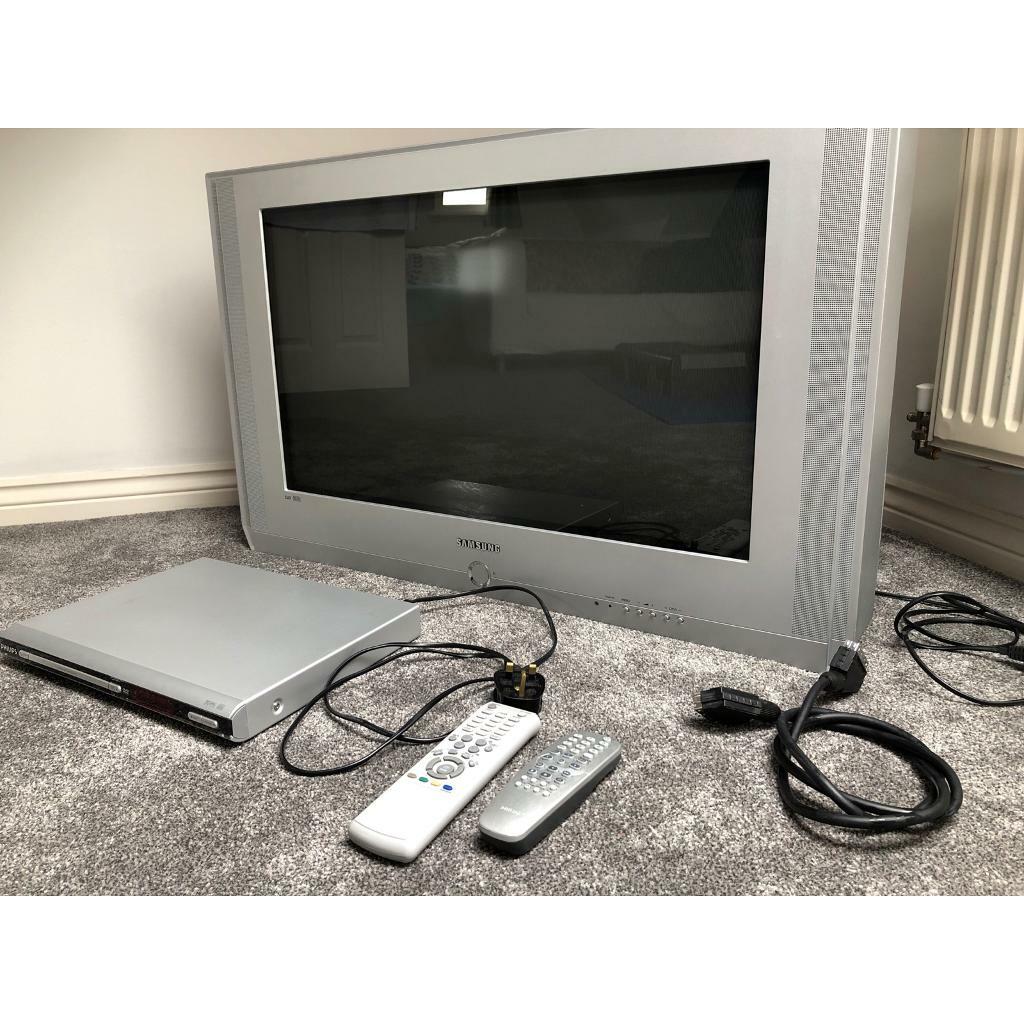 Old Samsung TV and Phillips DVD player both with remotes in Rosyth