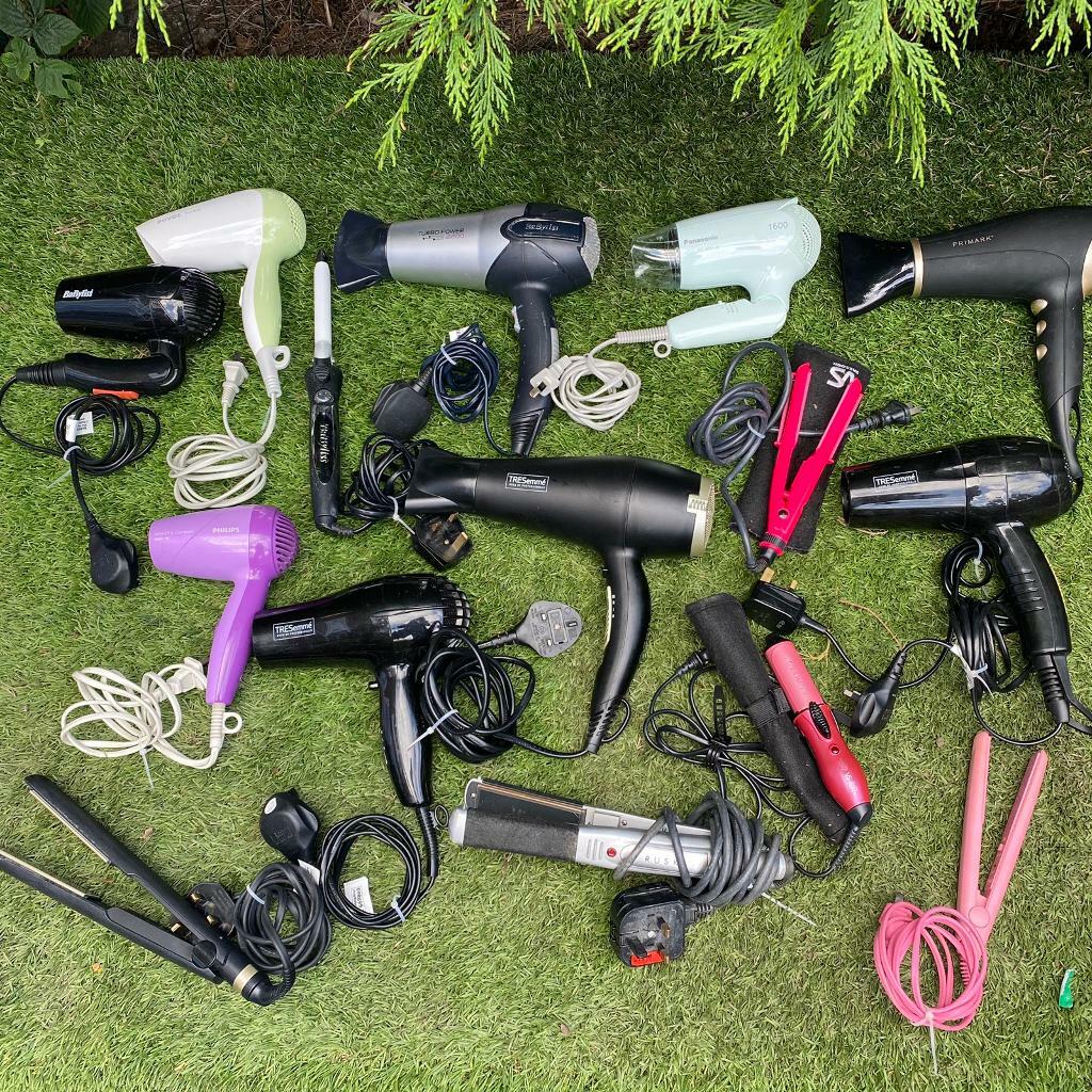 JOB LOT 9 hair dryers, 4 straighteners, 2 curlers in Newcastle, Tyne