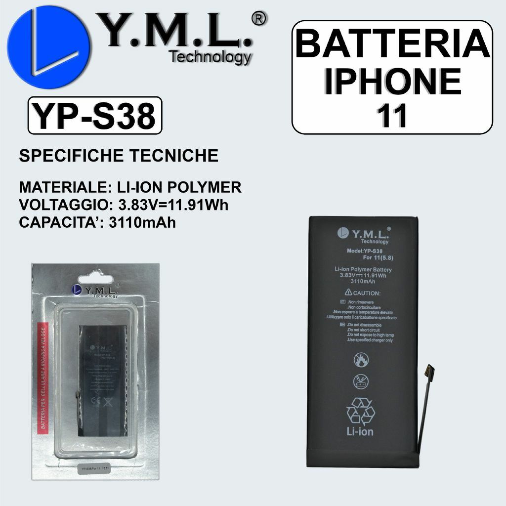 Batteria Li-Ion Compatibile Apple Iphone 11 3110mah mar