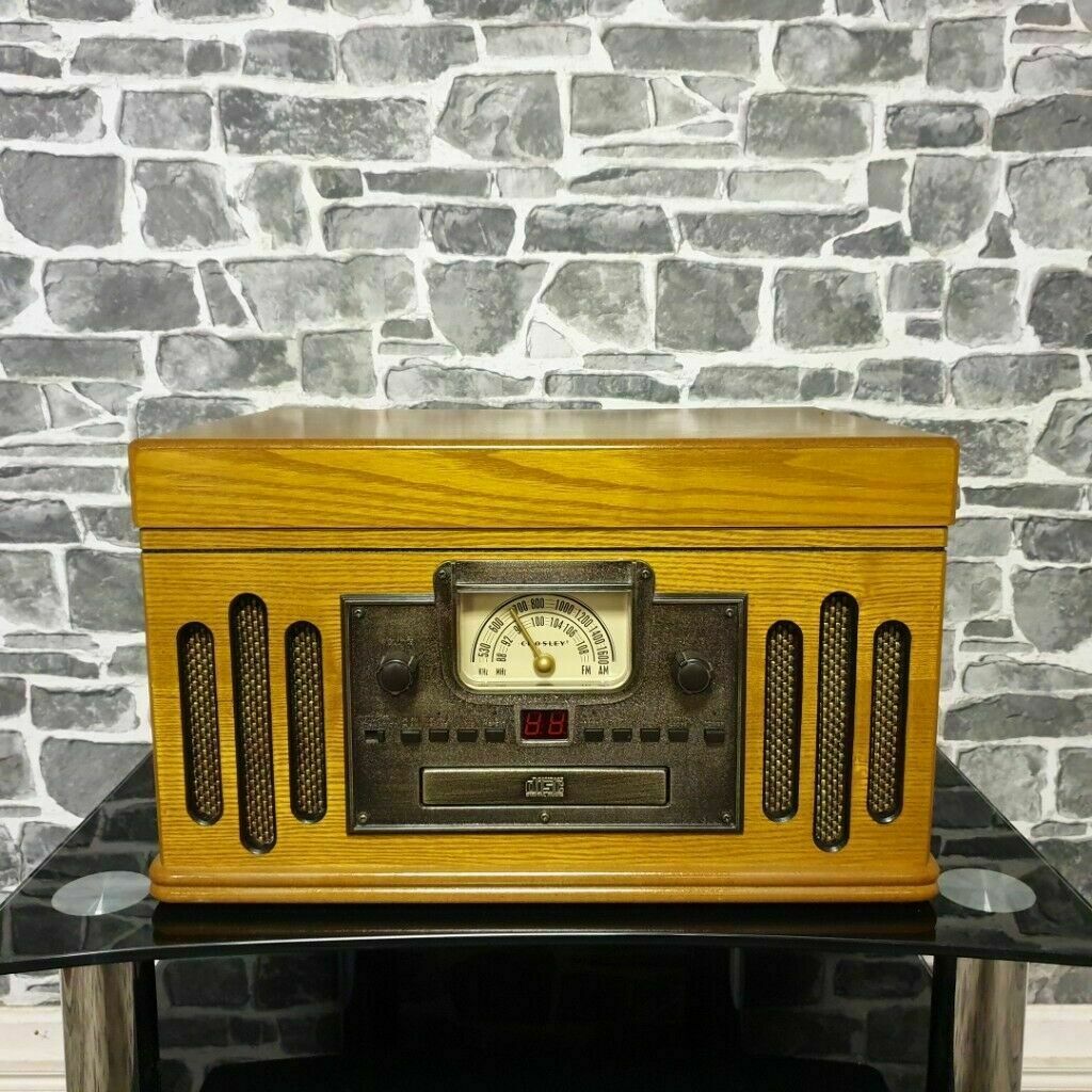 Scotts & Co Wood Nostalgic Music Player CD Radio AUX Cassette Vinyl