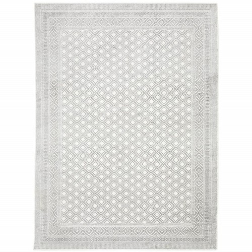 Устойчивый к пятнам коврик Oriental Power Loom размером 5 X 8 Белых и Серых цветов
