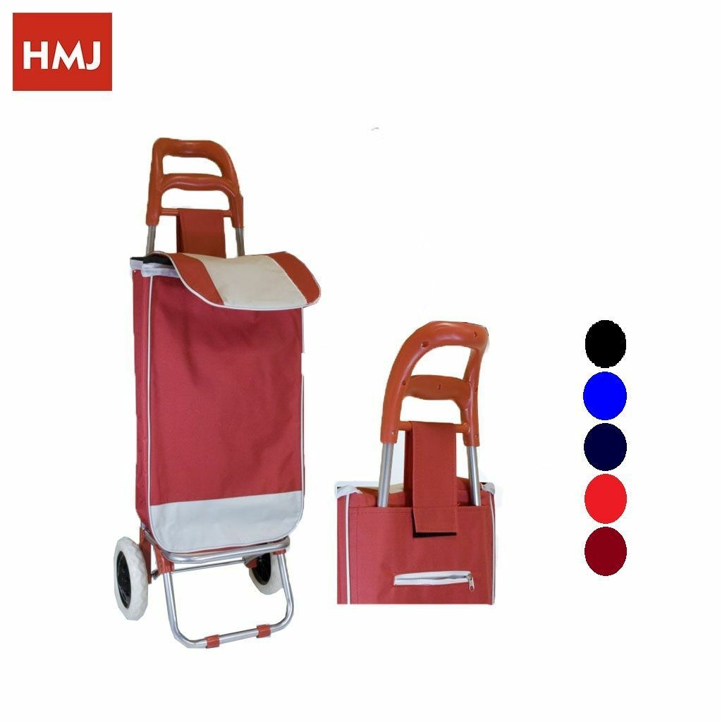 Carrello Per La Spesa 2 Ruote Trolley Porta Tutto Colorato Portaspesa hmj