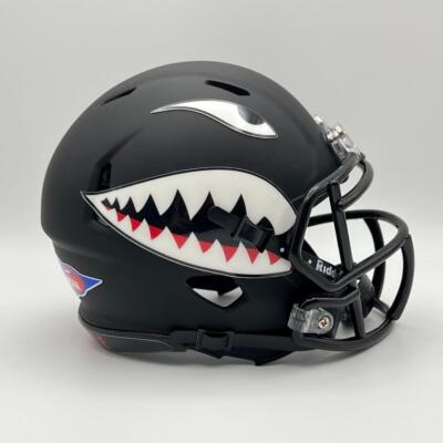 Air Force Falcons CUSTOM Matte Black - Shark Teeth Mini Football Helmet