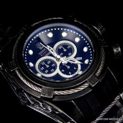 Pre-owned Invicta Jt Reserve Bolt Zeus Swiss Made Chrono 52mm Black Distressed Watch