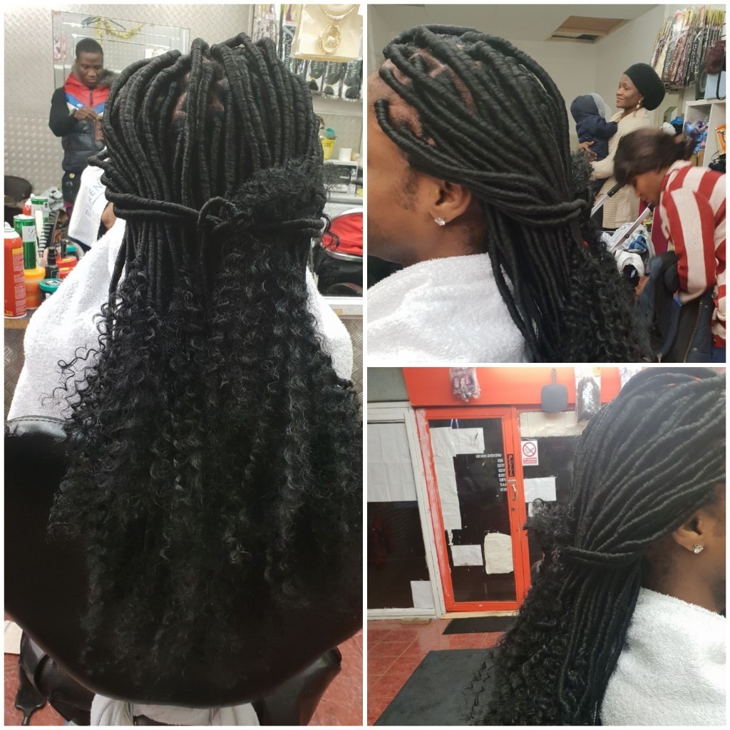 Twist Single Plait Faux Locs Crochet Braid Ghana Feed In Braid