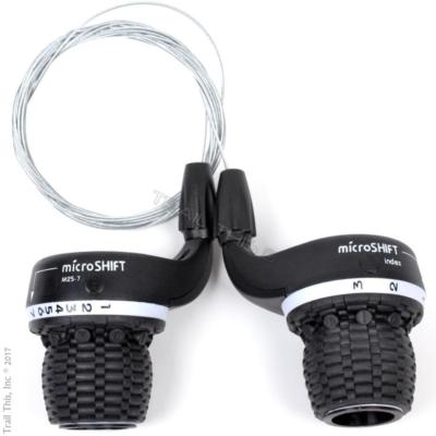 Microshift MS25 3x7 (21-Speed) MTB Bike Twist Shifter Set w/ Cables fit Shimano