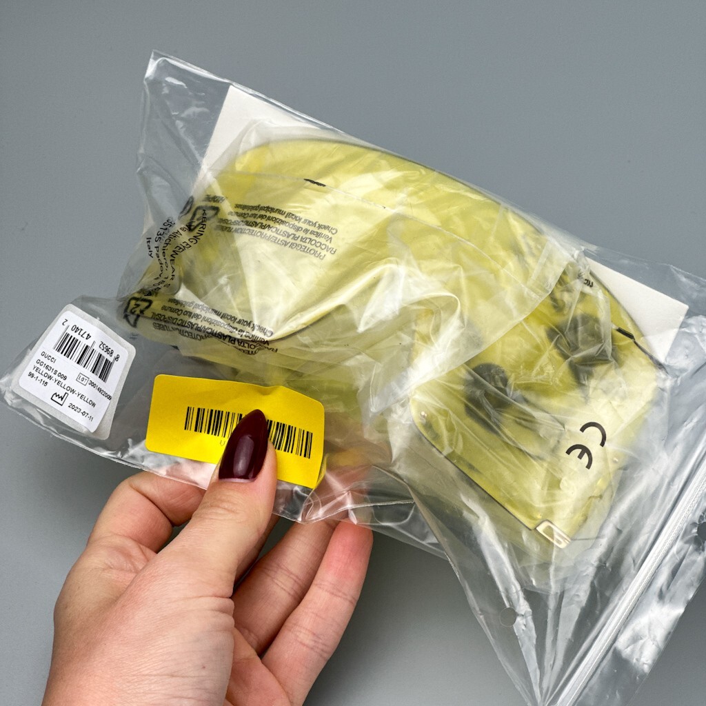 Pre-owned Gucci Gg1631s 009 Yellow Bright Yellow Shield Unisex Sunglasses