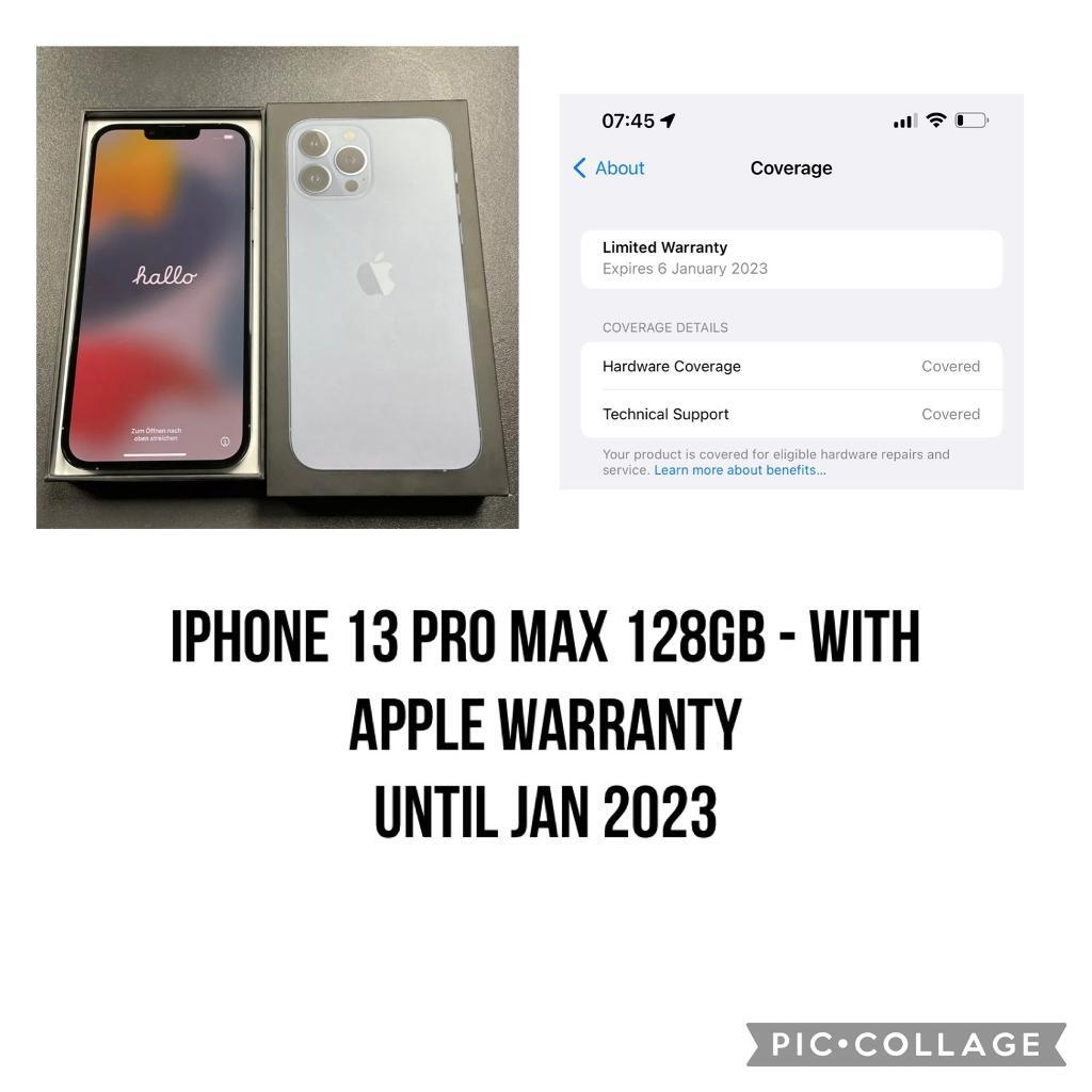 iPhone 13 Pro Max Unlocked 128GB Apple warranty and original receipt