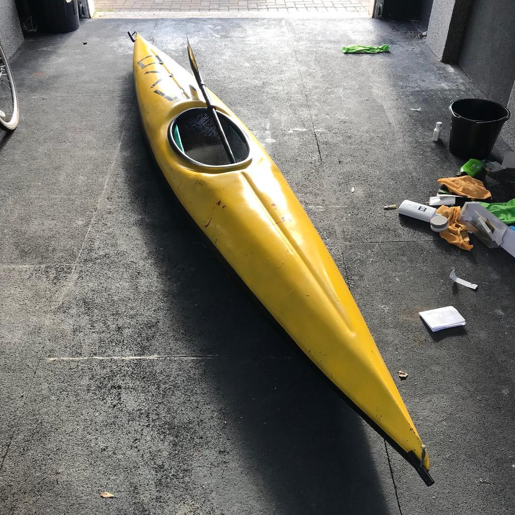 Yellow Kayak with paddle in GoringbySea, West Sussex Gumtree