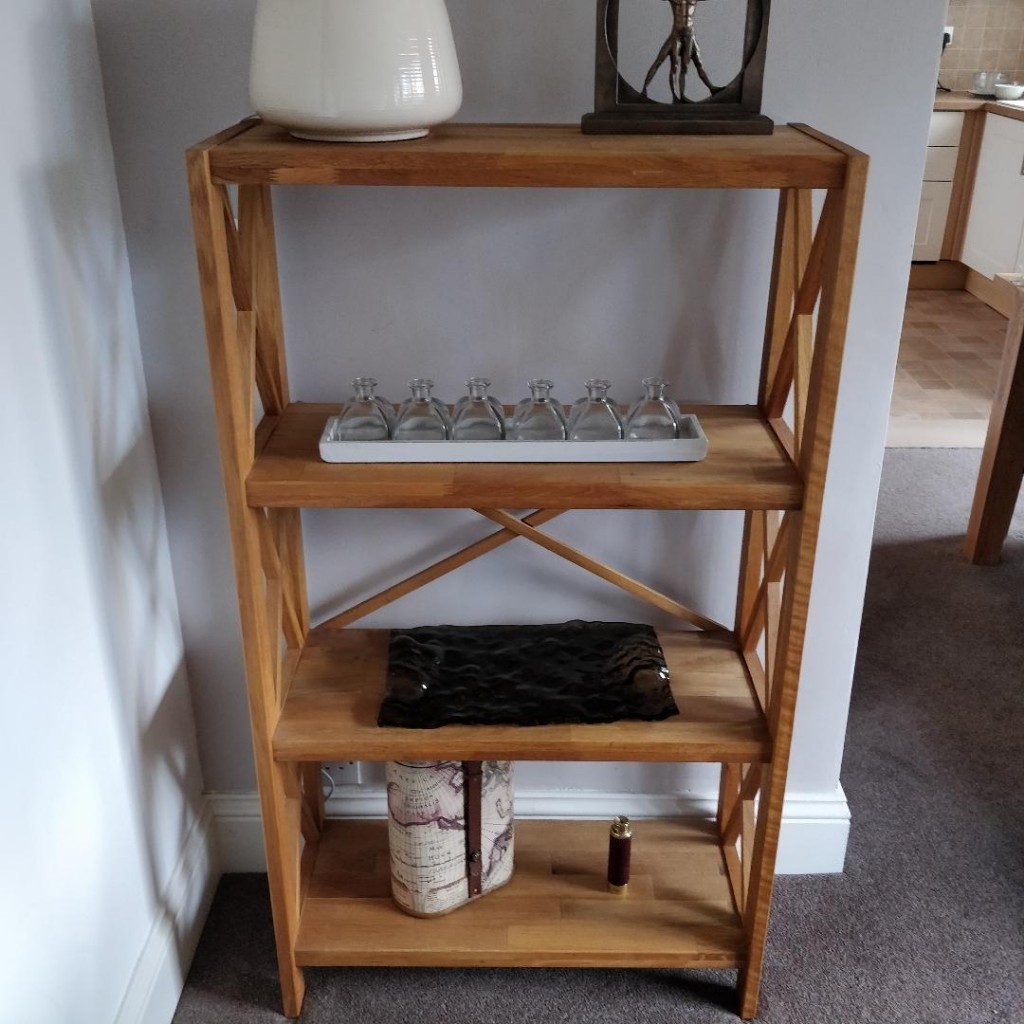 Barker and Stonehouse oiled oak shelving unit in Sunderland, Tyne and