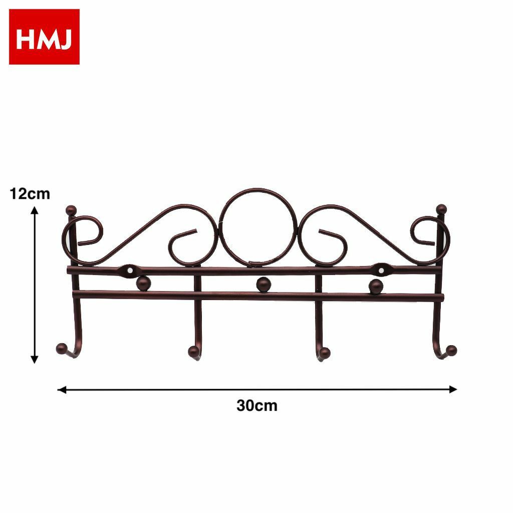 Appendiabiti Attaccapanni Cappotti Vestiti Bronzato a Parete Muro 4 Posti hmj