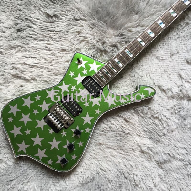 Custom 6 String Green Iceman Electric Guitar Chrome Hardware 2h Pickups