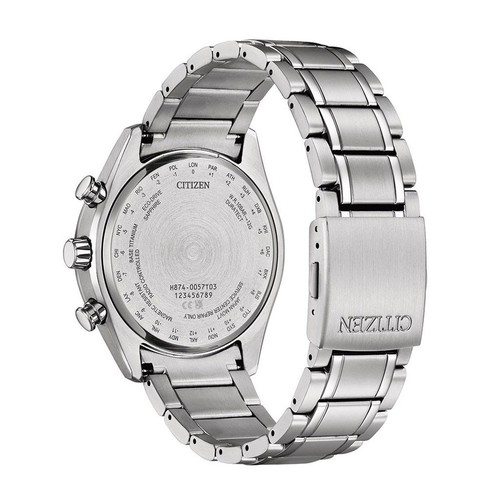 Pre-owned Citizen Tsuki-yomi By1010-81h Titanium Duratect Perpetual Global Radiocontrolled
