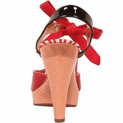 Pre-owned Christian Lacroix Bicolor Sandal In Red