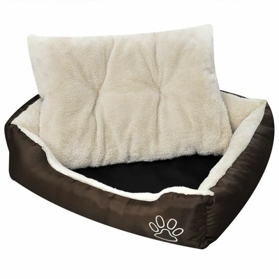 vidaXL Cama Blanda de Perros con Cojín Blanco Acolchado Tamaño S Casa Mascota