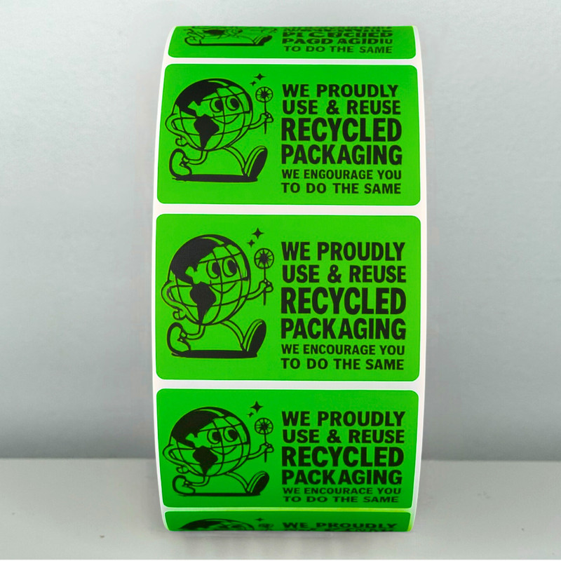 Eco-Friendly Recycled Packaging Stickers - Green Earth Labels for Sustainable