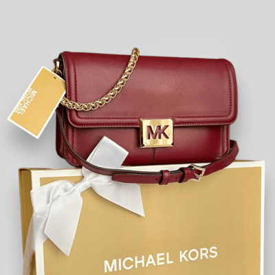 NWT Michael Kors Sonia Medium Leather Shoulder Bag in Dark Cherry