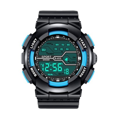 Stopwatch Water Resistant LCD Digital Date Rubber Sports Wrist Watch Unisex 2024