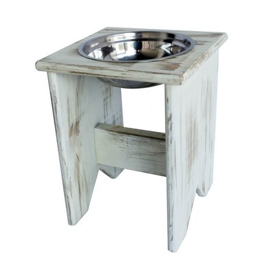 single raised dog bowl stand