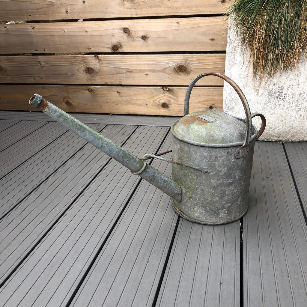 Vintage Galvanized 1.5 Gallon Watering Can great display / planter