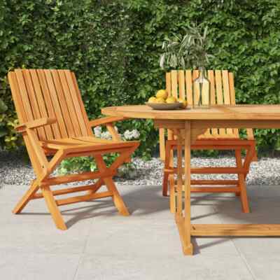 vidaXL Folding Garden Chairs 2 pcs 61x67x90 cm Solid Wood Teak