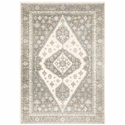 Устойчивый к пятнам коврик Oriental Power Loom Размером 6 X 9 Дюймов, Серый, Розовый И Коричневый