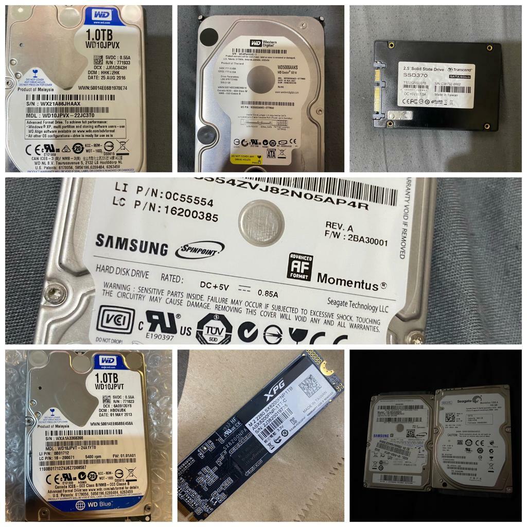 Samsung seagate wd HDD SSD hard drive solid state m2 nvme pcie disk