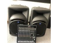 Mackie PA system - SRM450 speakers / ProFX12 Mixer / Speaker Stands / All cables