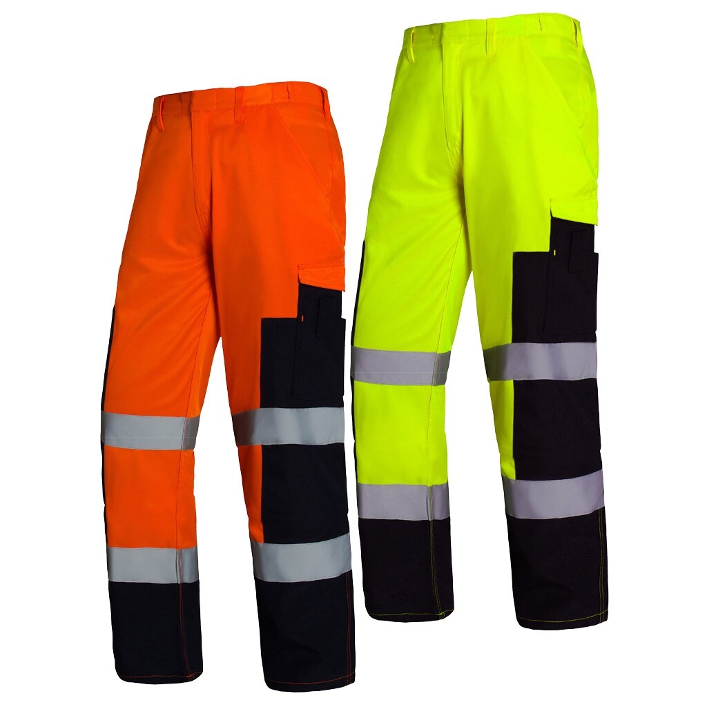 Aqua Premium  Safety Ballistic Reflective Cargo Work Trousers BNWT Orange/Navy
