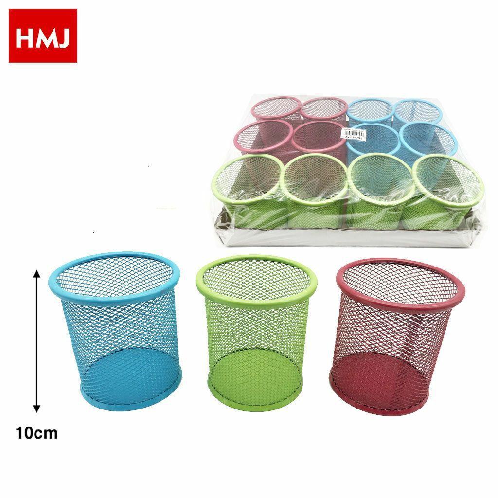 Set 12 Pezzi Portapenne Porta Penne Penna Metallo Colorato Forato Traforato hmj