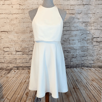 Jill Stuart Barrett Dress NWT Ivory Sleeveless Open Back Overlay Women s Size 4