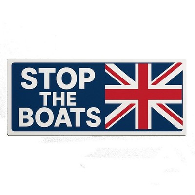 Stop The Boats Bumper Sticker – Bold Political Statement Decal X 2