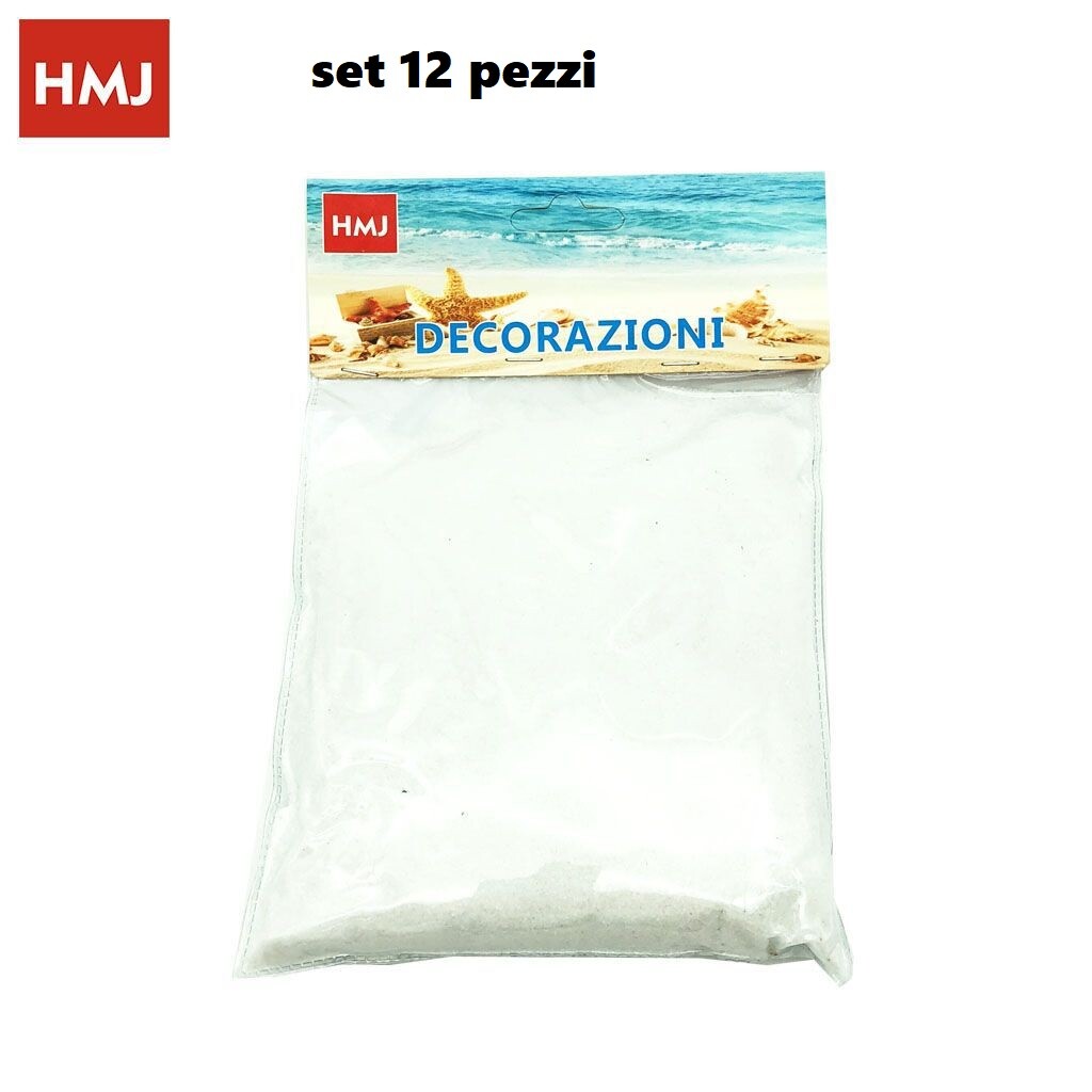 12 Confezioni Sabbia Decorativa Bianca 150g Vasi Piante Giardino Acquario hmj