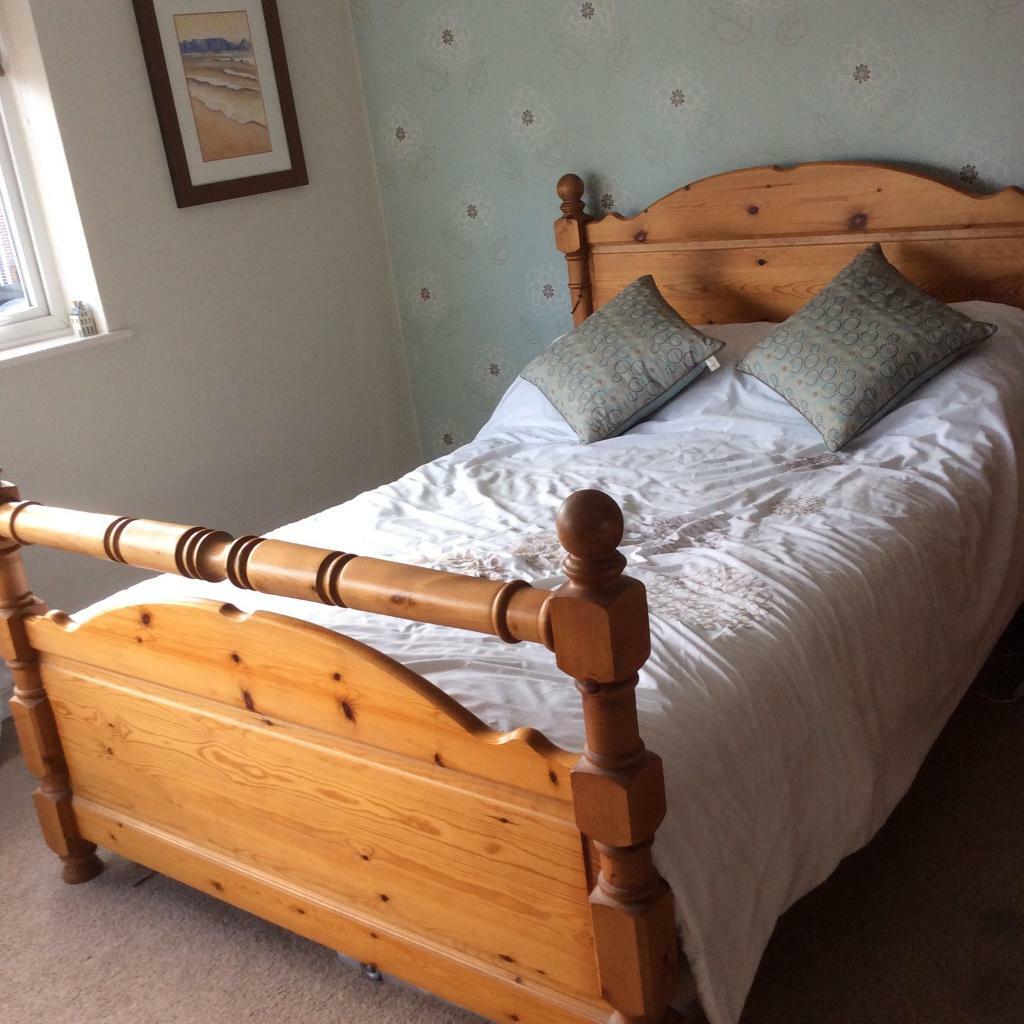 Antique pine double bed frame in Kenilworth, Warwickshire Gumtree