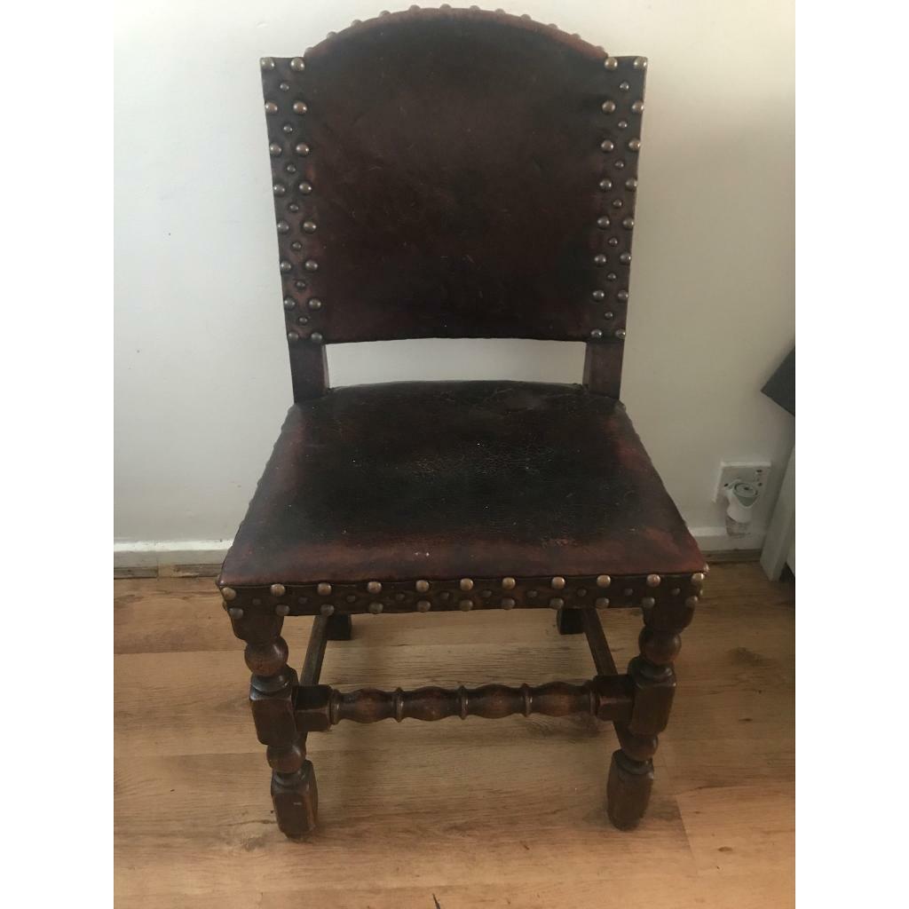 Antique leather studded chair in Wandsworth, London Gumtree