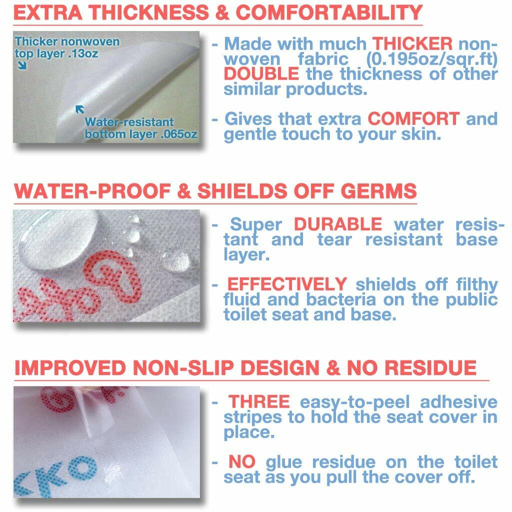 Pottie Pallie Premium Quality Disposable Toilet Seat Covers Individually Wrapped