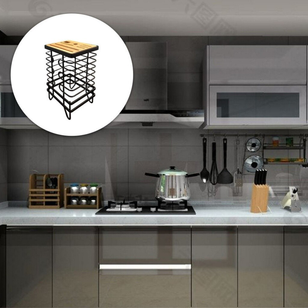 1Pc Iron Cutting Tool Rack Multifunctional Cutlery Organizer Kitchen