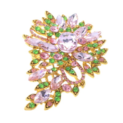 とわページ Gold Tone Metal Crystal Rhinestone Flower Brooch P1246-PNG | eBay